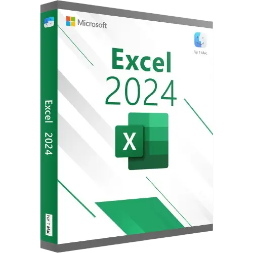 Produktbild der Microsoft Excel 2024 Softwarebox für Mac