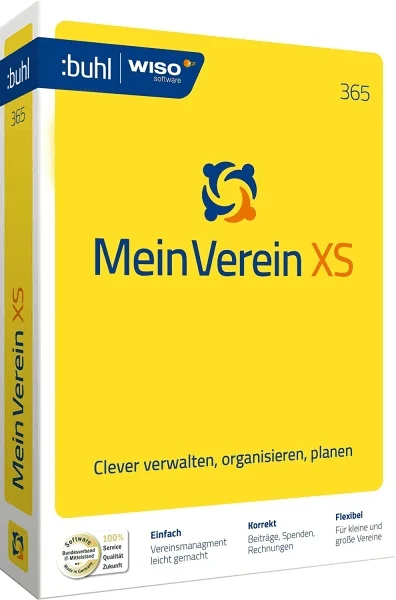 Verpackung der MeinVerein XS Software 365 für Vereinsmanagement