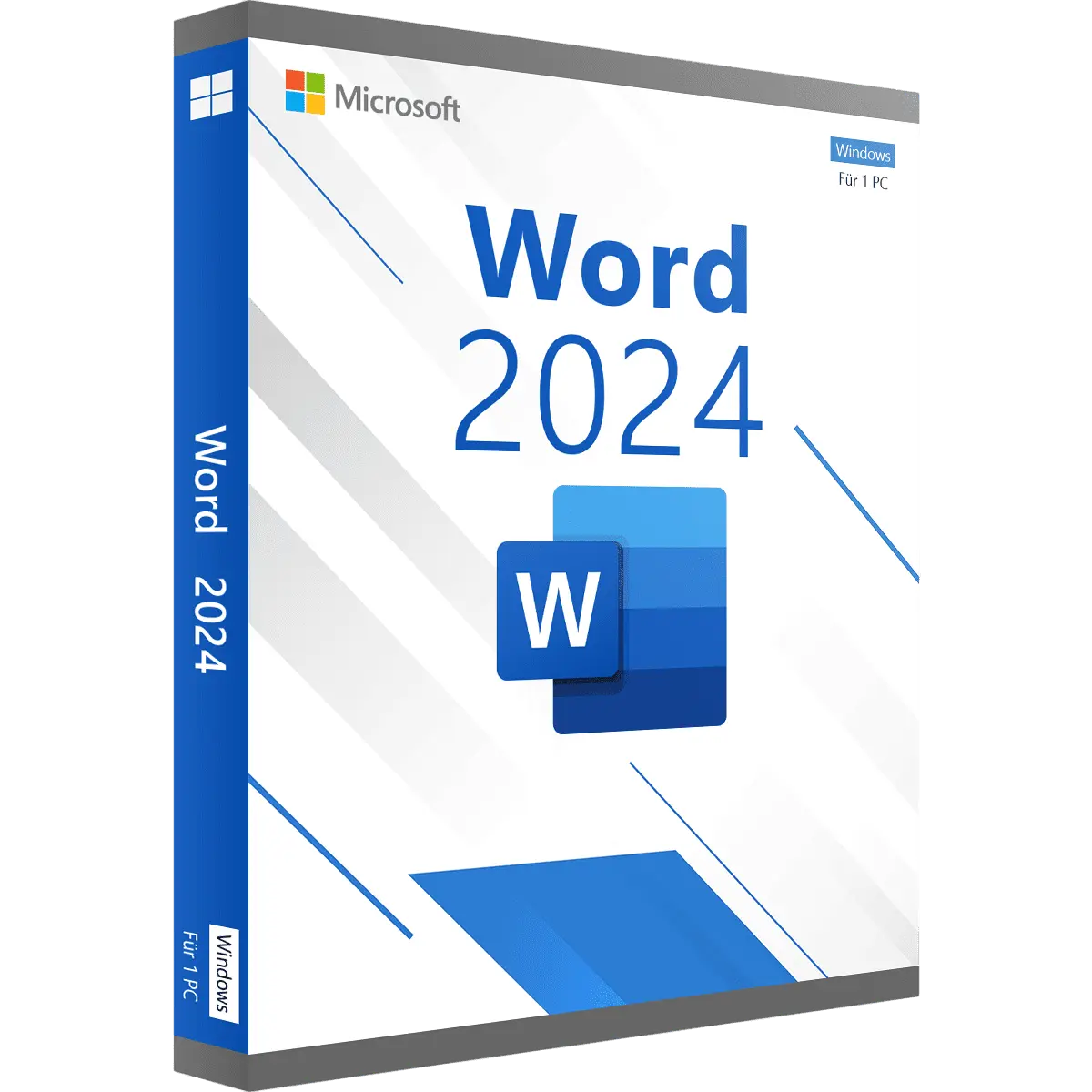 Produktverpackung von Microsoft Word 2024 Software für Windows, geeignet für einen PC