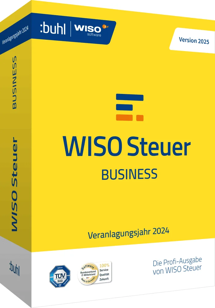 Verpackung der WISO Steuer Business Software für das Veranlagungsjahr 2024, Version 2025